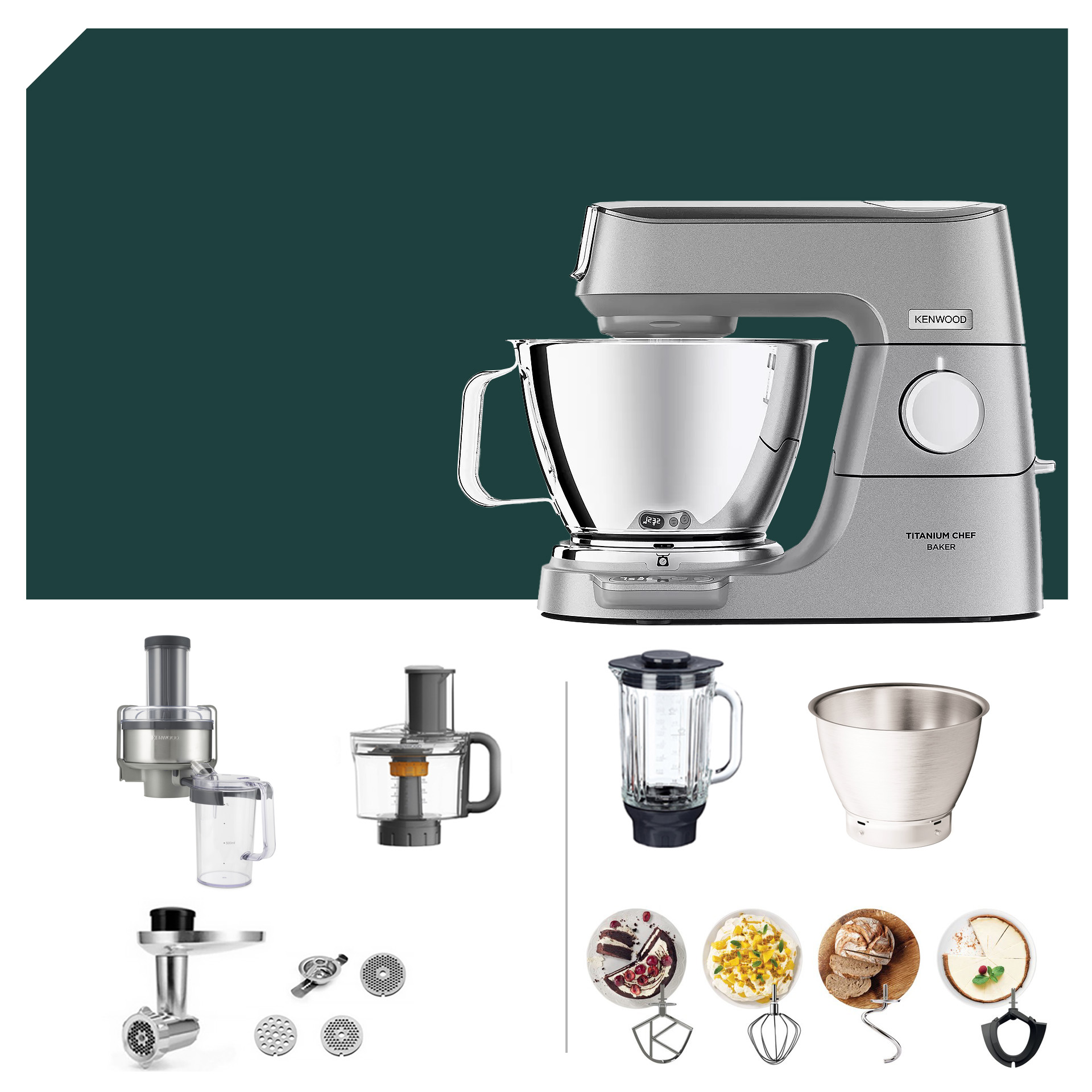Entsafter Paket Kenwood Titanium Chef Baker KVC 85