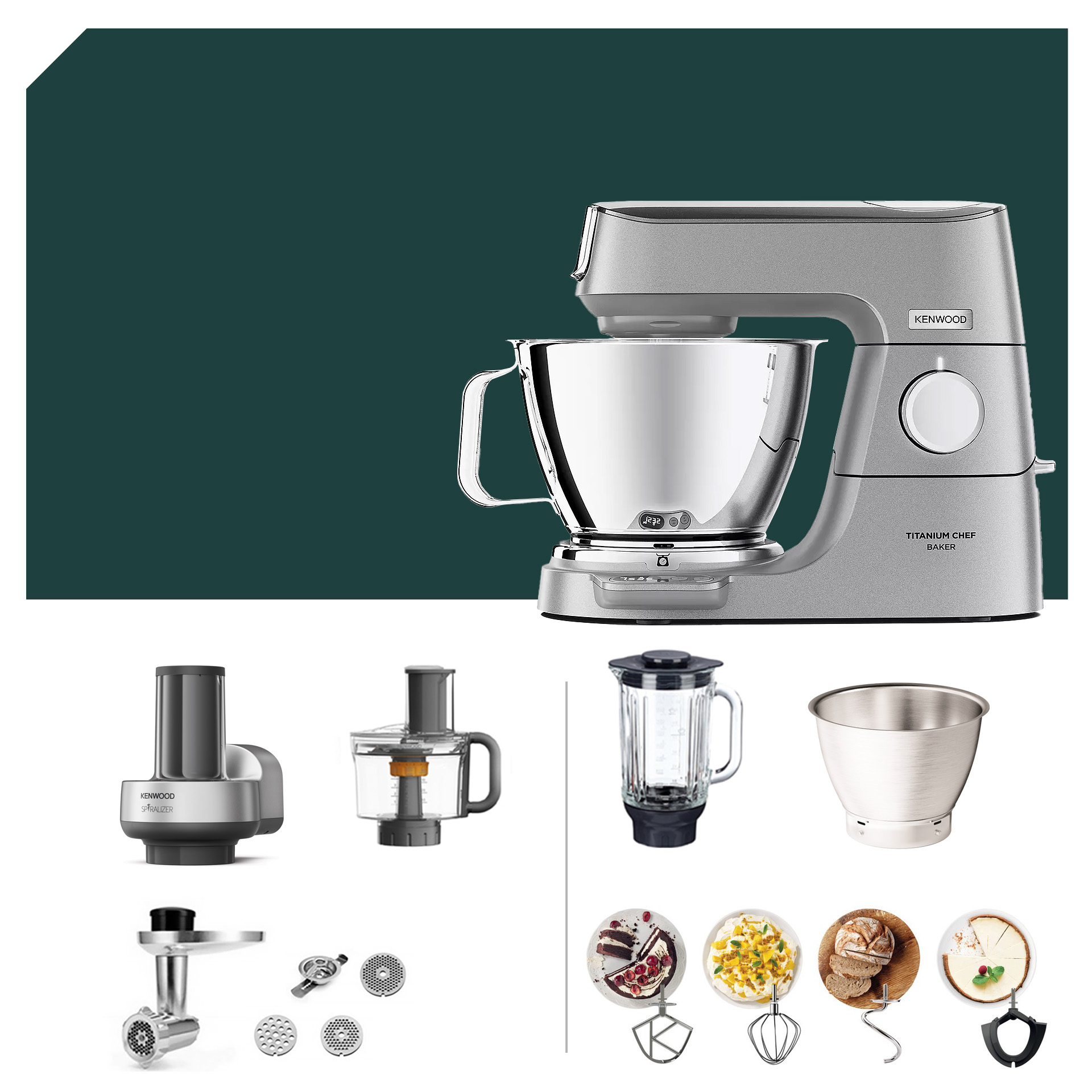 Spiralschneider Paket Kenwood Titanium Chef Baker KVC 85