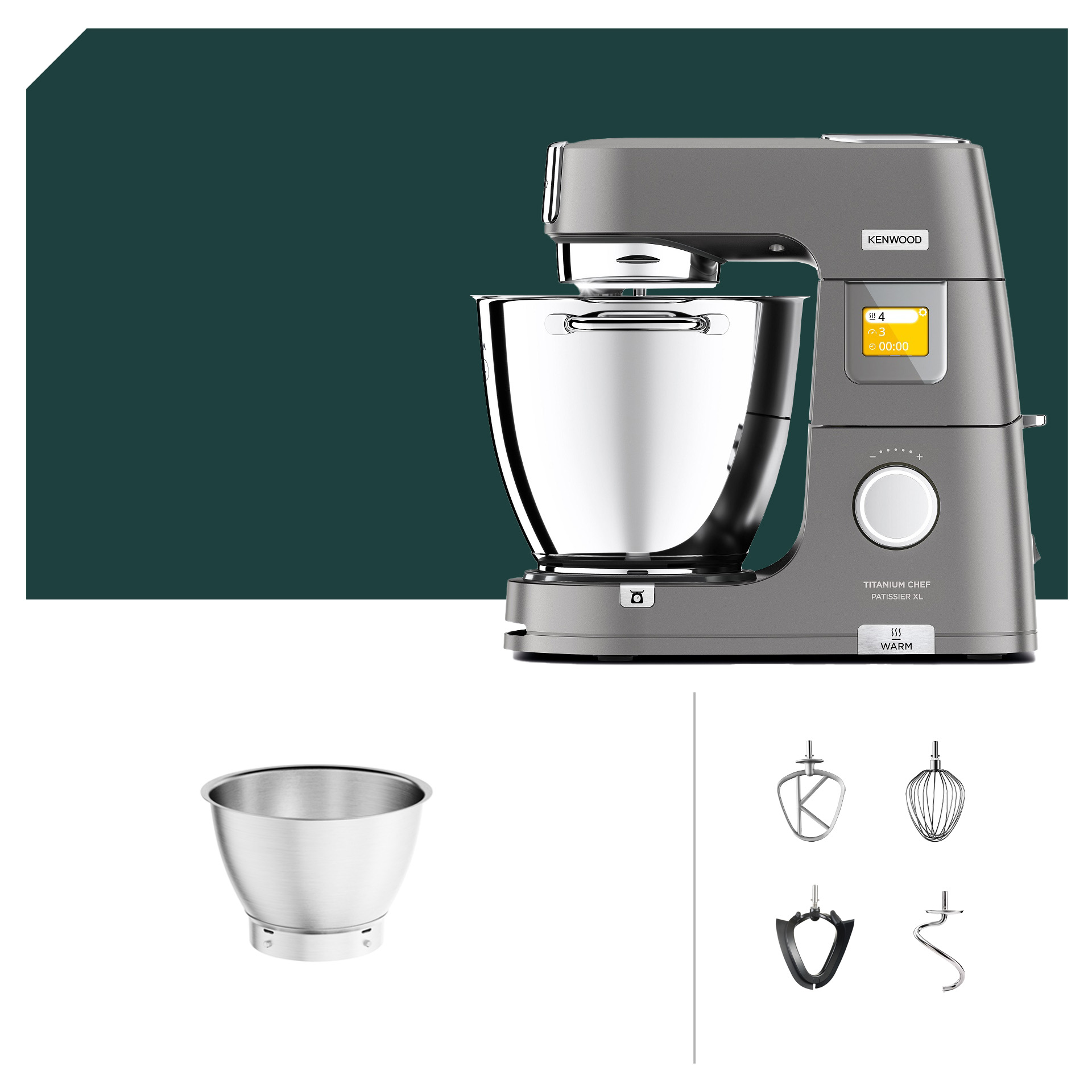 Starter-Paket Kenwood Titanium Chef Patissier XL KWL 90 Küchenmaschine mit Deutscher Garantie