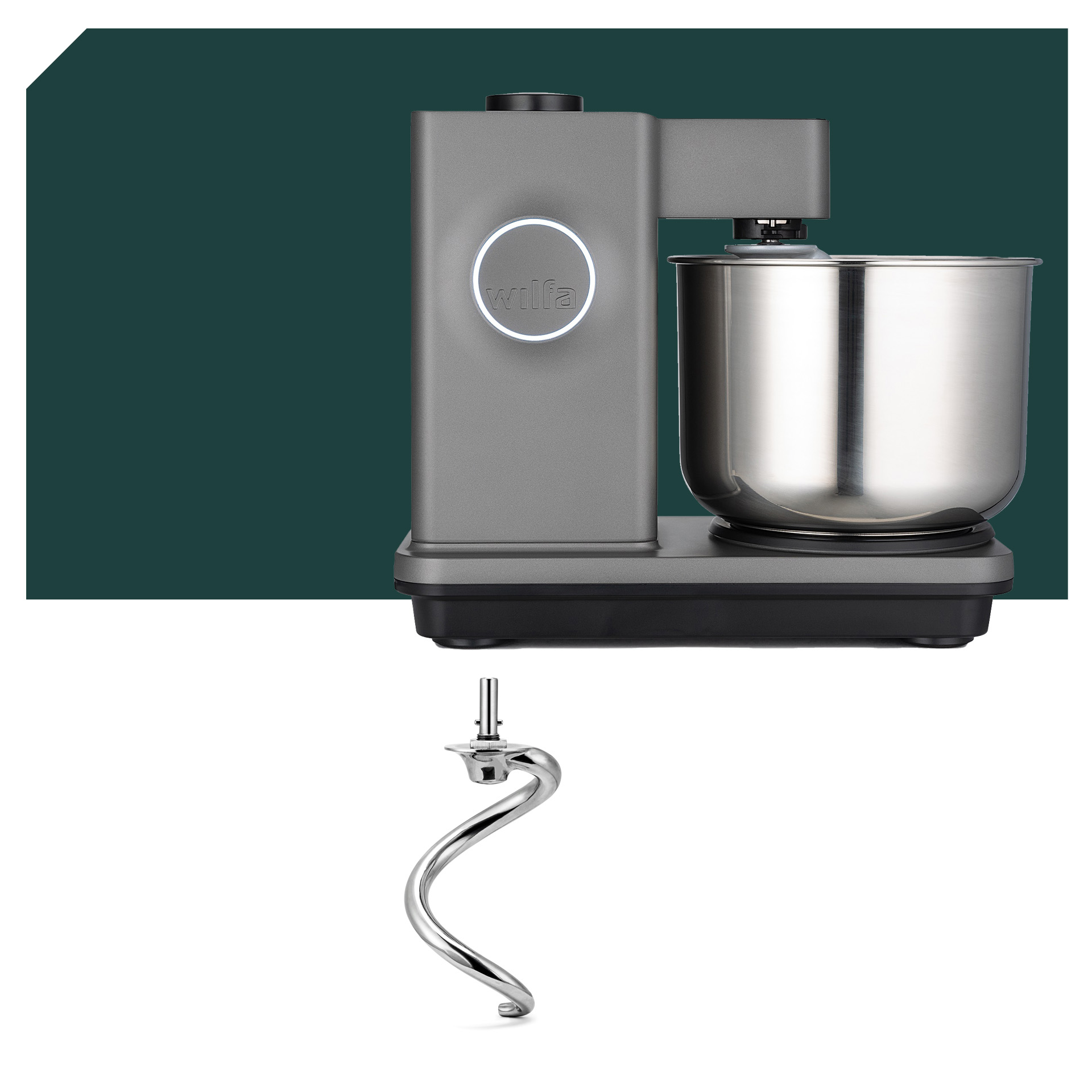 Knethaken Paket Wilfa Probaker TIMER Küchenmaschine KM2GY-T70 Grau mit 5 Jahren Garantie 