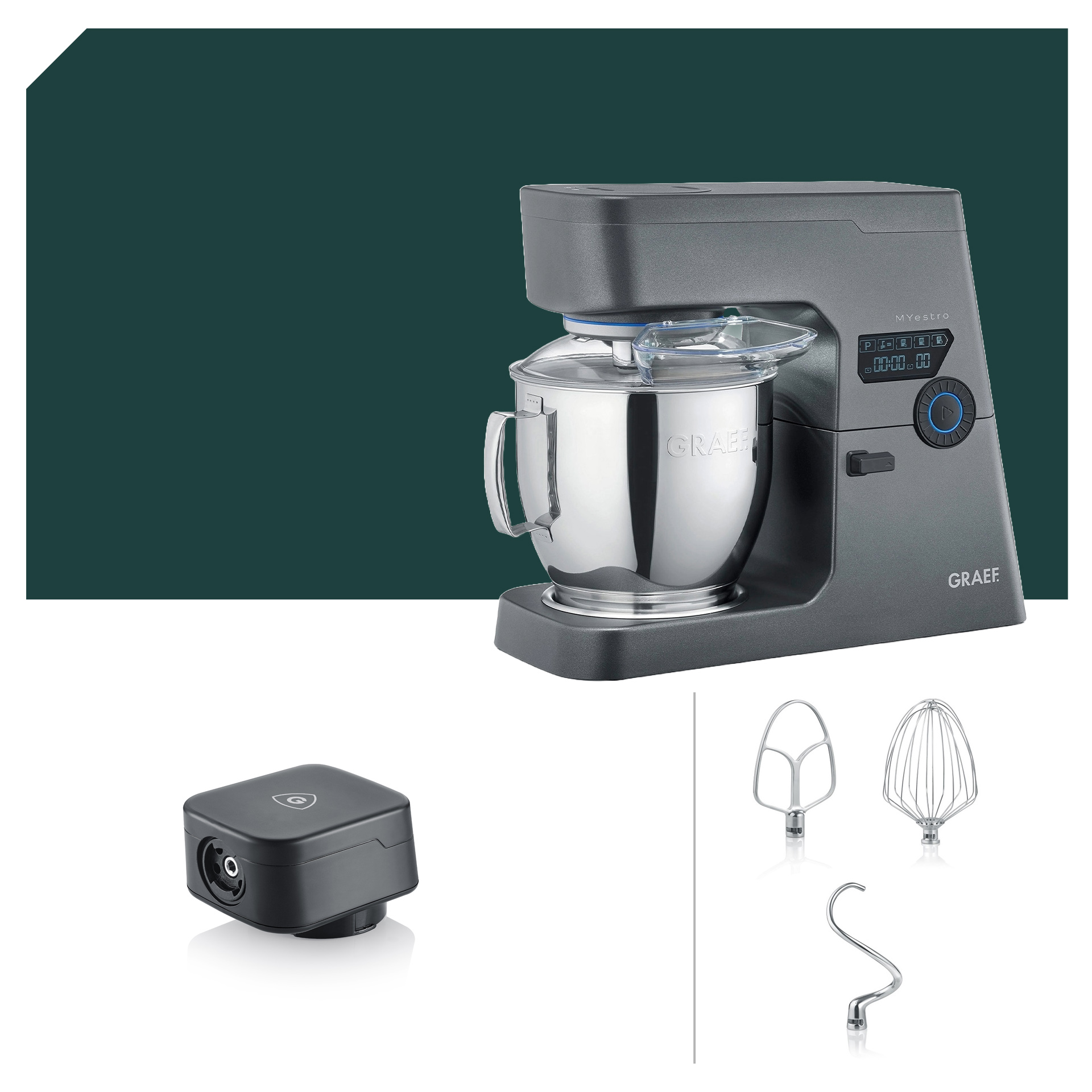 Adapter Paket Graef MYestro Anthrazit Küchenmaschine KM 7016  