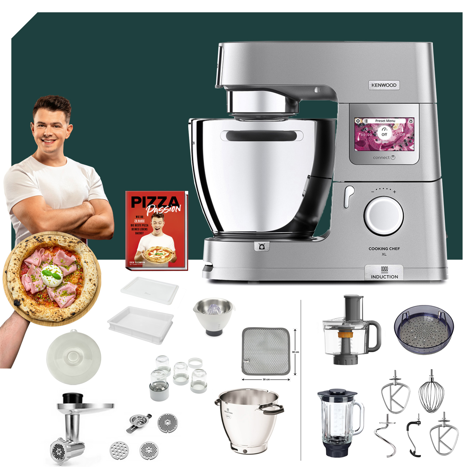  Pizza Paket Kenwood KCL 95 Cooking Chef XL Connect 
