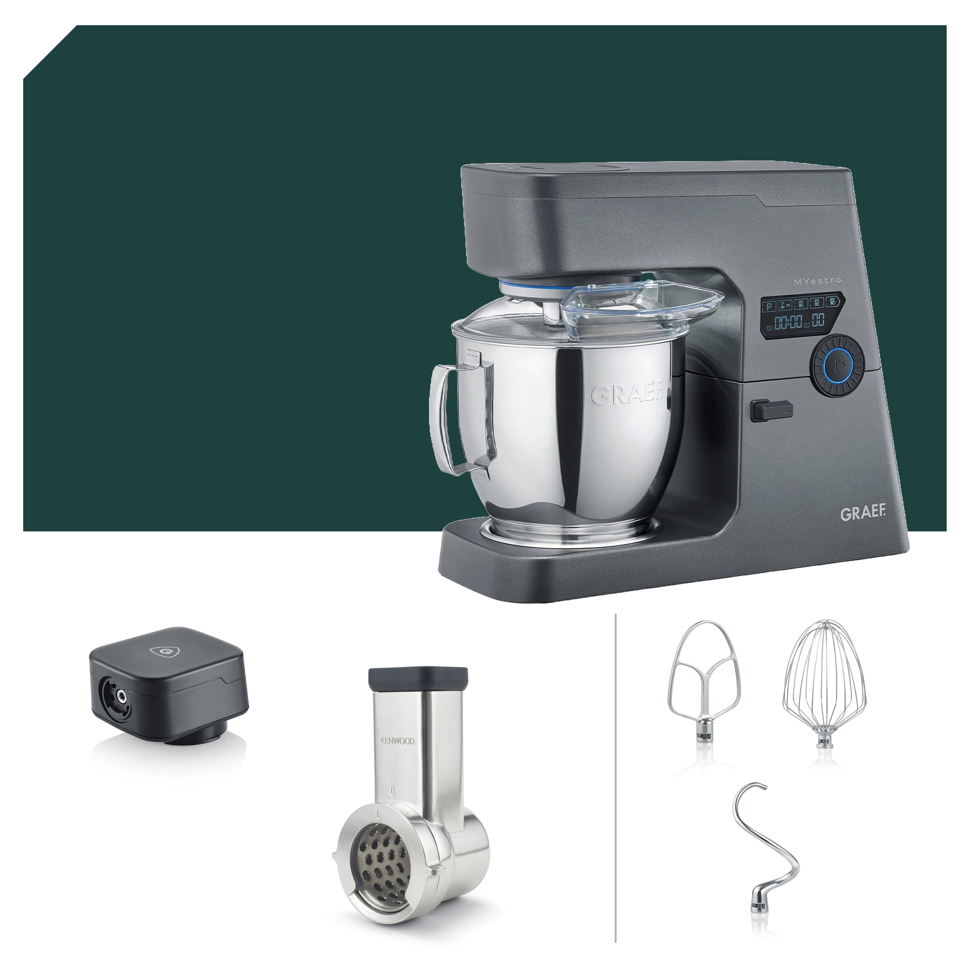 Gemüseschneider Paket Graef Anthrazit MYestro Küchenmaschine KM 7016