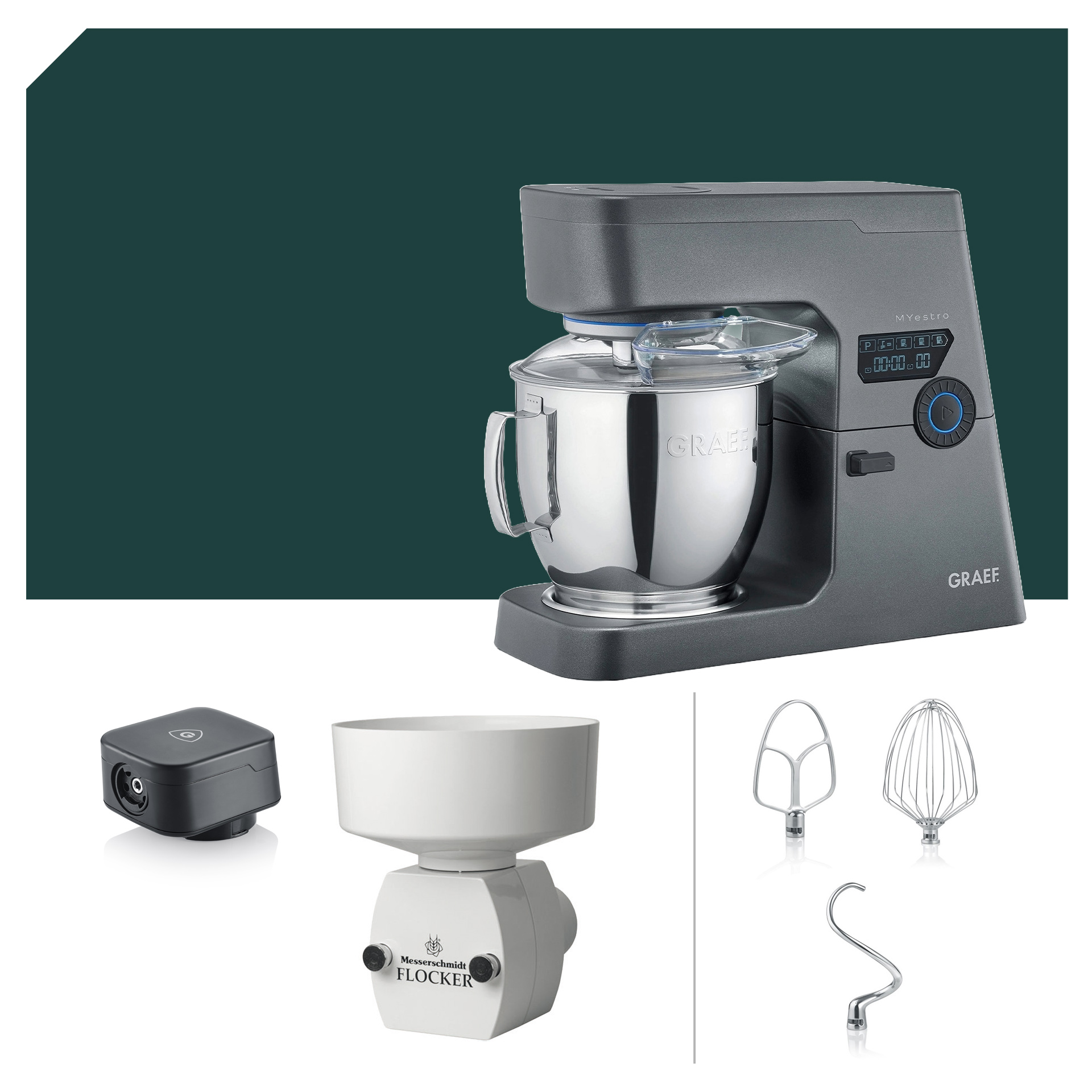 Fitness Paket Graef MYestro Anthrazit Küchenmaschine KM 7016