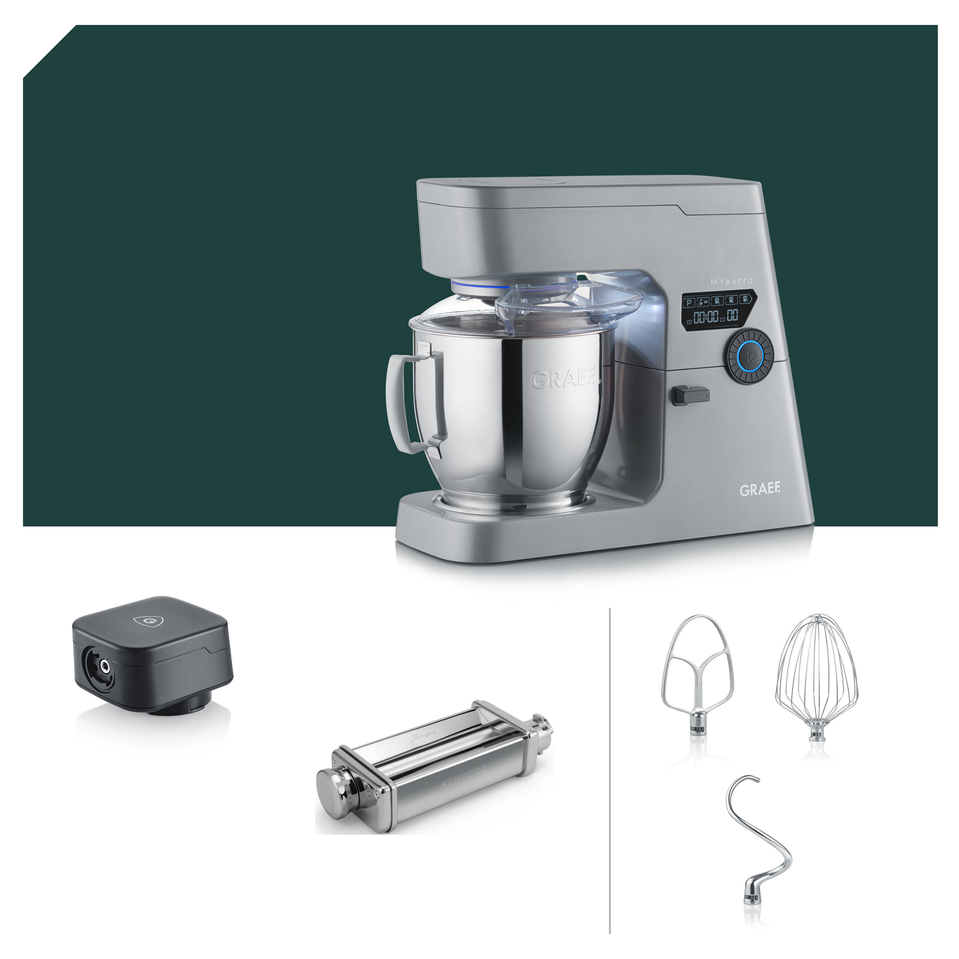 Pasta Paket Graef MYestro Light Grey Küchenmaschine KM 7010EU