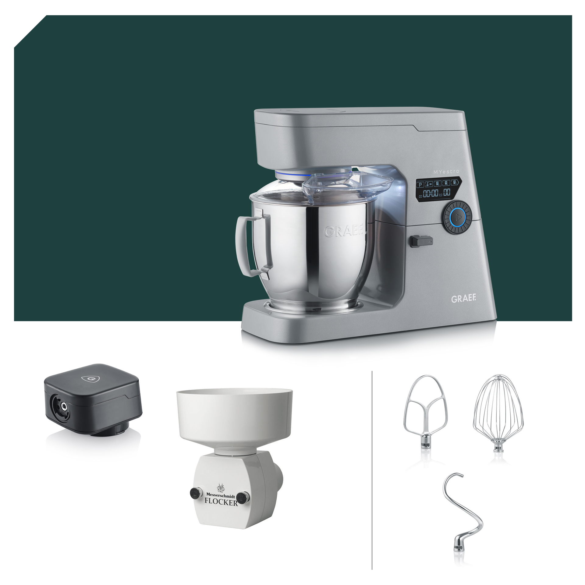 Fitness Paket Graef MYestro Light Grey Küchenmaschine KM 7010EU