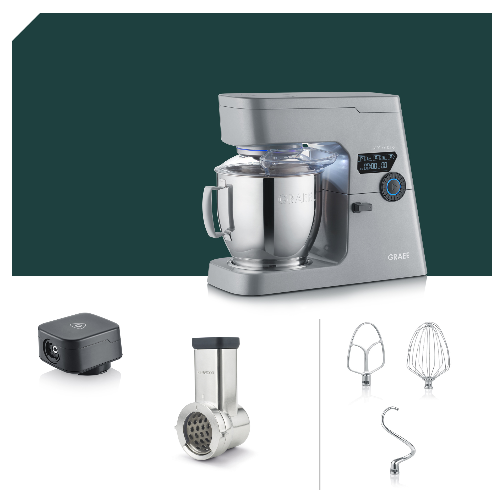 Gemüseschneider Paket Graef MYestro Light Grey Küchenmaschine KM 7010EU