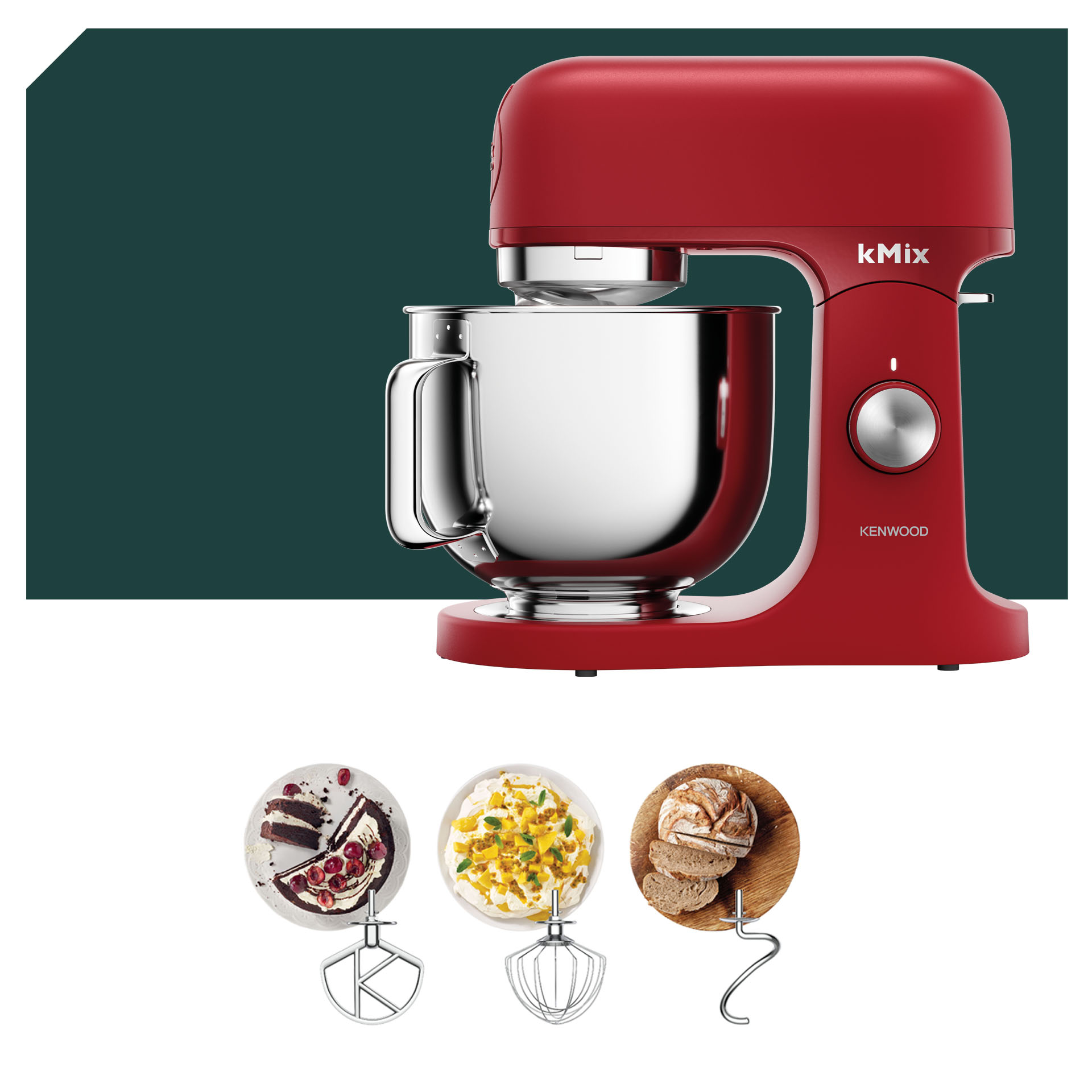 Starter Paket Kenwood kMix Küchenmaschine Red KMX751ARD
