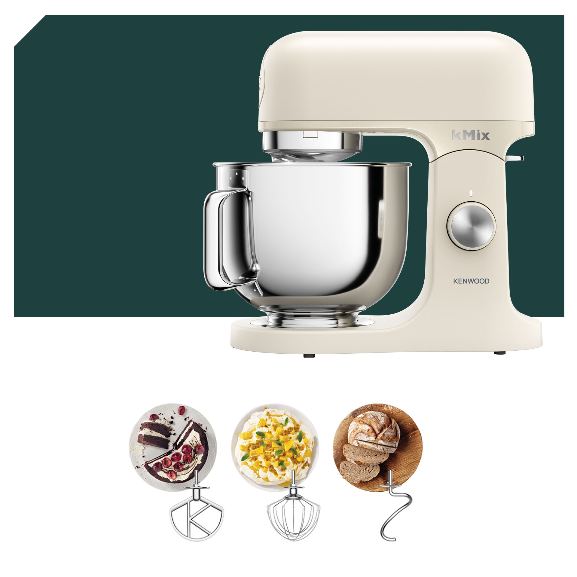 Starter Paket Kenwood kMix Küchenmaschine Creme KMX751ACR