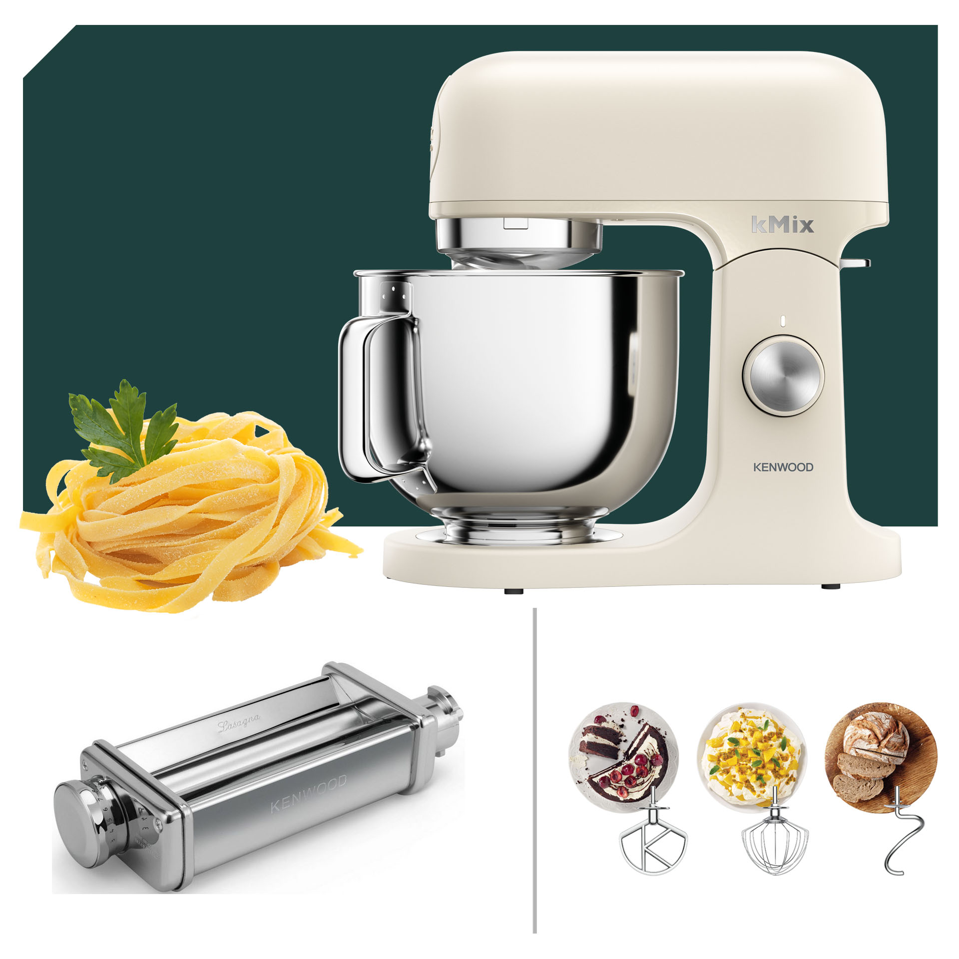 Nudel Paket Kenwood kMix Küchenmaschine Creme KMX751ACR