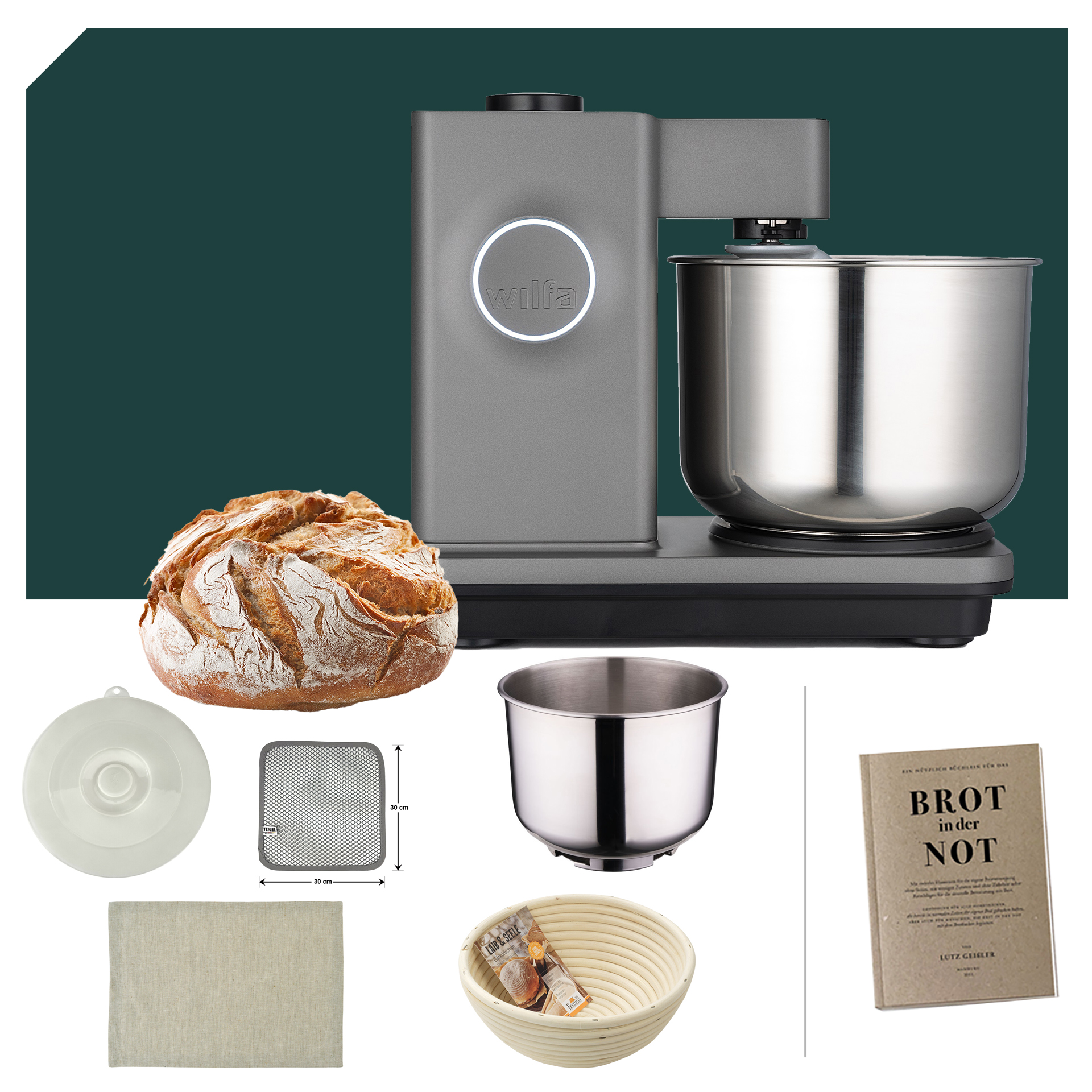 Brotback Paket Wilfa Probaker NXT KM4GY-T70 Grau + 10 Jahren Garantie 